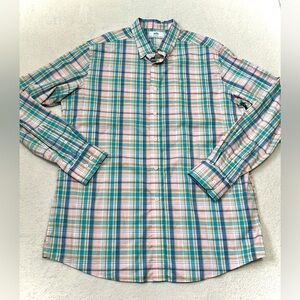 Southern Tide Sky Valley Plaid Coastal Passage Button Down Shirt - Size XL